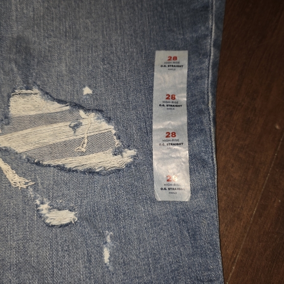 Old Navy O.G Sraight Leg Medium Blue Jeans Sz 28 Waist Is Pictured Nwt Plus - Picture 3 of 7